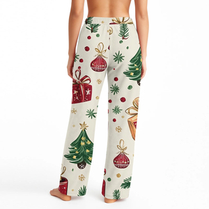 Ethereal Christmas Sweatpants Mujeres Cozy Premium Cordón Christmas Sweatpants Poliéster Soft Trendy Winter - Product Image 3