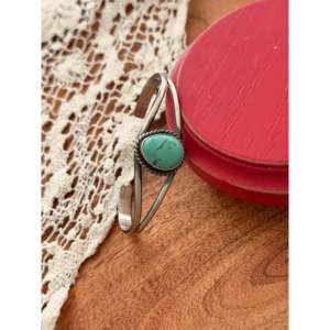 Dave Skeets Fashion Cuff Bracelet Handcrafted with Turquoise & Sterling Silver - Product Image 3