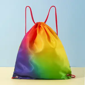 Drawstring बैग के लिए स्ट्रिंग बैग बैग चिंच पानी प्रतिरोधी नायलॉन जिम शॉपिंग खेल योग कस्टम लोगो महिलाओं के लिए