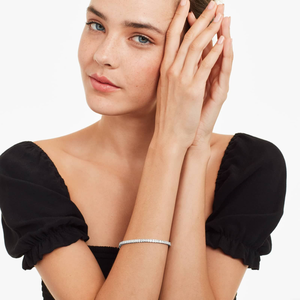 Pulsera de diamantes de moissanita helada Premium de 7 pulgadas de plata 925, forma de princesa para ella, pulseras románticas de tenis de moda Hip Hop - Product Image 1