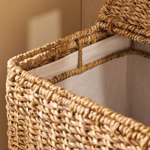 Sustainable Woven <b>Basket</b> <b>With</b> <b>Lid</b> Natural Woven Laundry Storage <b>Basket</b> for Organization - Product Image 5
