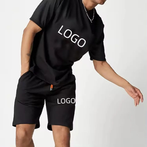 Ensemble de shorts pour hommes, t-shirts et shorts de haute qualité, personnalisés, en coton 100%, nouvelle mode d'été - Product Image 3