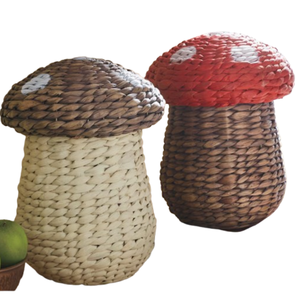 Cesta en forma de hongo de jacinto de agua superventas tejida a mano con tapa para cesta de juguete al por mayor buen precio de Vietnam - Product Image 2