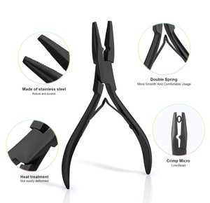 Ensemble de pinces d'extension de cheveux professionnelles à micro-anneau en acier inoxydable de qualité chirurgicale de haute qualité avec OEM en silicone disponible - Product Image 2