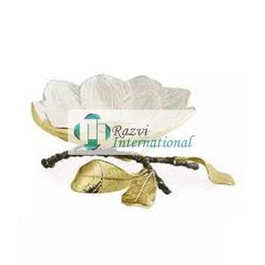 <b>White</b> Color Glossy <b>Bowl</b> on Gold Coral Design Base Food <b>Bowl</b> Fancy Style Latest <b>Serving</b> Dinner & Lunch Modern Food <b>Serving</b> <b>Bowls</b> - Product Image 6