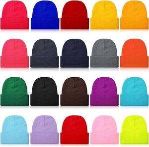 Gorro de invierno en blanco liso plegable de alta calidad Unisex personalizado, gorro de calavera con puño acrílico, gorros informales cálidos de punto - Product Image 6