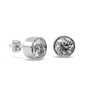 Pendientes de Diamantes con Engaste de Bisel de Oro Blanco de 14 Quilates, 0.25 Quilates, H-I SI2-SI3 - Product Image 3