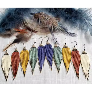 Nuevo diseño bohemio étnico Multicolor cuentas borla pendientes verano playa Miyuki pendientes colgantes directamente de la India - Product Image 4
