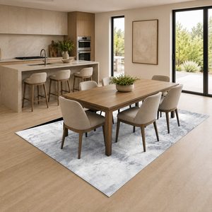 Alfombra de Área Chenille Lavable a Máquina, Antideslizante, con Estampado Digital Oriental Tradicional en Color Crema Marfil, Modelo LXDP-0116 de RUGS DEPOT, Venta al Por Mayor - Product Image 4