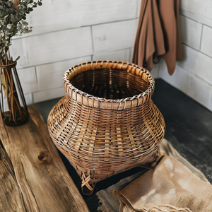 TienPhong, venta al por mayor, 2025, cesta de almacenamiento de bambú Vintage Vena tejida a mano para cocina, comedor, dormitorio, uso Interior - Product Image 4