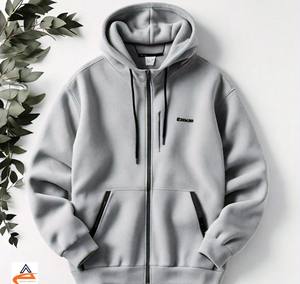 Sudadera con Capucha Gris Extra Grande Unisex, Tejido Polar Grueso de 350 GSM, Transpirable, Ecológica, Resistente al Viento, Suave y Cómoda para el Invierno - Product Image 2