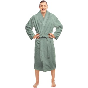Bata de baño de algodón orgánico 100% transpirable de calidad superior térmica Waffle Kimono ropa de dormir para hombres Sexy 5 estrellas Hotel inspirado - Product Image 3