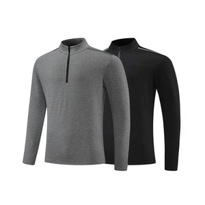 Hot Sale Fitness Athletic Quarter <b>Zip</b> Performance <b>Shirts</b> Quick Dry Long Sleeve Quarter <b>Zip</b> <b>Shirts</b> for Men - Product Image 3