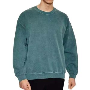 Sweat-shirts pour hommes coupe ample à boutons, délavés à l'acide, 380 GSM, col rond, décontractés, impression numérique, collection Hiver 2026 – Vente en gros - Product Image 2