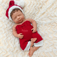 Poupée Reborn en Silicone Corps Entier 20 Pouces, Bébé Fille et Garçon Nouveau-né avec Cheveux Bruns, Cadeau Idéal pour Anniversaires, Enfants, Famille et Fêtes