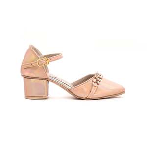 <b>Girls</b> Peach Formal <b>Dress</b> <b>Shoes</b> KD0481 Peach Pumps - Product Image 2