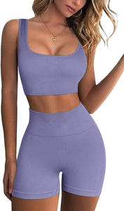 Fabricant Nouveau Design Couleur Unie Femmes Shorts Ensemble Femmes Manches Courtes et Shorts Ensemble T-shirt Décontracté Deux Pièces Ensemble - Product Image 4