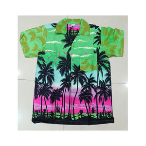 Chemises hawaïennes à manches courtes pour hommes, imprimés palmier, articles de plage décontractés au meilleur prix du marché - Product Image 1