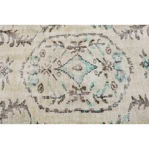 พรมวินเทจขนาด 5.6x8.7 ฟุต ลายดอกไม้สีน้ำเงิน พรมขนสัตว์ตุรกี - Product Image 5