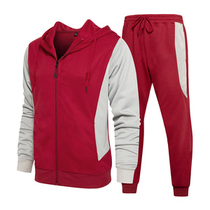 Survêtement avec logo personnalisé pour hommes Jogging Pantalon de survêtement et sweat à capuche Ensemble à fermeture éclair Décontracté Slim Fit Training Wear Survêtement Ensembles - Product Image 4