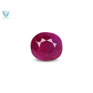 Pierre précieuse en rubis non montée, 4,51 carats, émeraude facettée, saphir naturel de coupe ovale, vert optique, rouge, rose, nuances certifiées IGI - Product Image 1