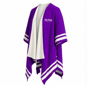 Cape châle pour femmes de la sororité NCNW, poncho décontracté, châle en laine brodé, cape d'épaule, châle drapé, cape grecque - Product Image 2