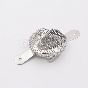 Juego de Bandejas de Impresión Dentales Manuales de Acero Inoxidable, 6 Piezas con Orificios, Agarre Ergonómico, Instrumentos Profesionales para Dentistas - Product Image 4