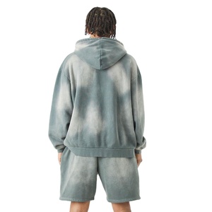 Sudadera con capucha con cremallera Sun Fade por encargo hombro caído de gran tamaño 100% algodón francés Terry Zip Up sudaderas con capucha para hombres con personalizaciones - Product Image 2