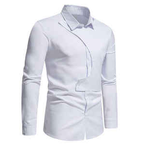 Nouveau 2025 pas cher dernière conception hommes chemises habillées décontracté coton à rayures verticales Slim Fit chemise pour hommes à manches longues - Product Image 4