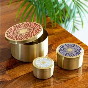 Récipient de stockage en laiton véritable de meilleure qualité Boîte en laiton simple avec couvercle pour bijoux Bibelots Pot en laiton lisse pour nourriture pour voyage - Product Image 4