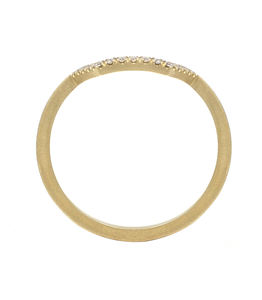 Anillo de Compromiso Apilable de Diamantes Delicado de Oro Sólido de 14K con Banda Hexagonal Media de Diamantes Cultivados en Laboratorio de Corte Redondo, Regalo Único para Aniversario de Bodas - Product Image 3