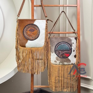 New Design Hand Tooled <b>Leather</b> Fringe Crossbody Bag <b>Large</b> Capacity Genuine Cowhide <b>Leather</b> Sunflower Design <b>Handbag</b> for Women's - Product Image 1