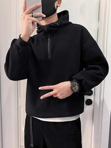 Sweat à capuche zippé imprimé bouffant blanc grande taille sweats à capuche zippés sweat à capuche zippé coupe surdimensionnée coton broderie Logo - Product Image 3