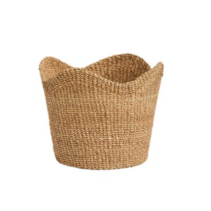 Cesta de Almacenamiento Tejida de Pasto Marino con Asas Festoneadas, Nueva Colección al por Mayor, Ecológica, Multifuncional, Logotipo Personalizado de Vietnam, OEM/ODM - Product Image 1