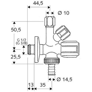 Válvula Angular Combinada Schell Comfort Chrome de 1/2 Pulgada Sin ASAG - Product Image 4
