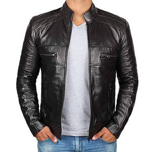Veste en cuir noir homme - Product Image 1