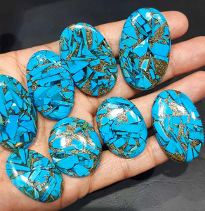 Gemmes de Turquoise Lisse de Cooper polies à la main Meilleures pierres précieuses de Cabochon en vrac pour bijoux Hip - Hop - Product Image 1
