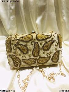 Pochette de mariée faite à la main sac à bandoulière décontracté épaule et sac à main de soirée avec motif de pierre et de coquille pour les fêtes de mariage - Product Image 2