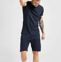 Groothandel Zomerkleding Nieuwe Herensets Met Korte Mouwen En Ademende T-Shirt En Korte Broek In Effen Kleur Herenkleding