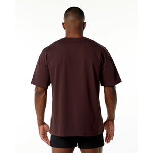 Camiseta transpirable de gran tamaño para hombre de algodón 100% de calidad superior logotipo personalizado estampado Color largo verano sólido de punto - Product Image 3