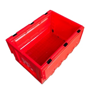 صناديق تخزين بلاستيكية متينة قابلة للتكديس، صندوق شحن صناعي قابل للطي مع غطاء صديق للبيئة - Product Image 2