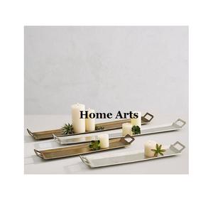 Ensemble de deux plateaux à chocolat de tailles différentes, forme rectangulaire, couleur or, plateau à thé et à café pour accessoires d'hôtellerie - Product Image 2