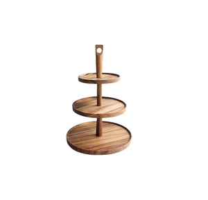 แท่นโชว์เค้กไม้อาเคเซียแท่นวางเค้กวันเกิด3ชั้นสำหรับงานปาร์ตี้ - Product Image 1