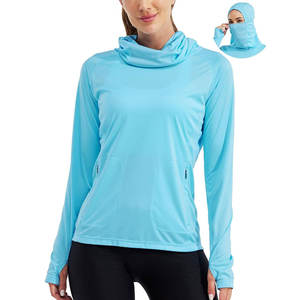 Camisetas deportivas atléticas para mujer, abrigo de Fitness de manga larga ajustado con capucha, Tops de Yoga Con agujeros para los pulgares, sudadera de entrenamiento de gimnasio para mujer - Product Image 1