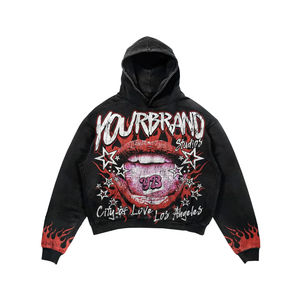 Servicio OEM, Sudaderas con Capucha, Logotipo Personalizado, Gruesas, Extra Grandes, con Hombros Caídos, Sudaderas con Capucha para Hombre, Ropa Urbana, Impresión DTG - Product Image 1