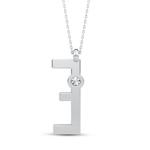 Colgante de Letra del Alfabeto con Diamante Cultivado en Laboratorio de Lujo VVS VS EF, Plata de Ley 925 con Acabado en Oro, Inicial Personalizada Solitaria - Product Image 2