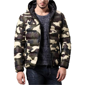 เสื้อโค้ทบุนวมสีทึบใส่สบายสำหรับผู้ชายเสื้อแจ็กเก็ตแบบพองสำหรับฤดูหนาว - Product Image 1