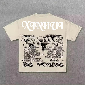 Camiseta Personalizada de Fábrica para Hombre, 100% Algodón Grueso, Estilo Hip Hop, Talla Grande, Diseño con Estampado - Product Image 6