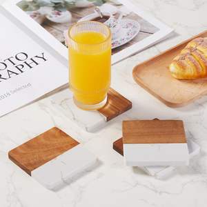 Classic Square <b>Ceramic</b> <b>Coasters</b> Set of 4 Reusable Eco-Friendly Drink <b>Coasters</b> 4 Inches Diameter 0.4 Inches Thick - Product Image 2