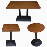 Meubles de restaurant personnalisables Table à manger en bois imitant le pied en métal de conception de marbre-pour les cafés provenant directement de l'usine